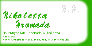 nikoletta hromada business card